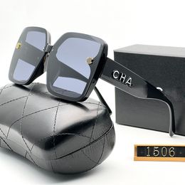 gafas de sol de diseñador para mujer canal gafas de sol para hombre marco cuadrado de gran tamaño gafas de sol polarizadas de verano con patas anchas de anteojos con caja