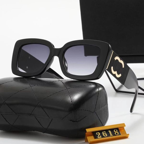 lunettes de soleil design pour femmes channel mens lunettes de soleil avec larges lunettes avec ruban adhésif cadre carré lunettes de soleil polarisées d'été avec boîte