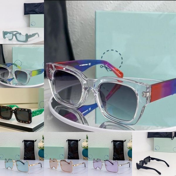 Gafas de sol de diseñador para mujer Gafas clásicas de playa al aire libre Gafas de sol para hombre Mujer marco cuadrado blanco firma con caja Gama alta 2023ss