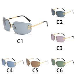 Designer zonnebril voor vrouwen klassieke zonnebrillen luxe Designer Zonnebril Trendglazen gebogen lenzen tinten grote frame licht contour y2k groothandel moq = 10