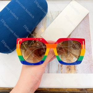 Lunettes de soleil design pour femmes mode arc-en-ciel lunettes de soleil voyage en plein air ombrage lunettes de soleil polarisées protection UV lunettes métal lettre miroir jambes