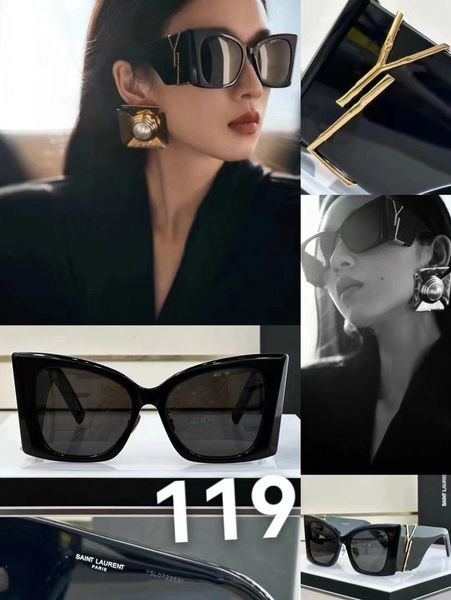 gafas de sol de diseñador para mujer Gafas de sol de montura media versión coreana estilo estrella de moda femenina, cara redonda, gafas resistentes a los rayos UV, elegantes