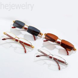 Lunettes de soleil design pour femmes lunettes de luxe en bois gracieux occhiali extérieur rectangle corne de buffle lunettes de soleil polarisées accessoires de mode PJ007 C23