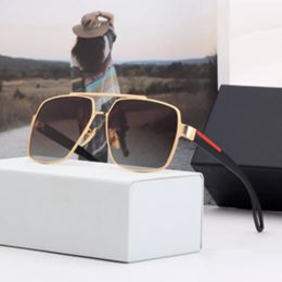 Gafas de sol de diseñador para mujer Gafas de hombre P Gafas de sol de lujo Marco cuadrado plateado Marca Retro Gafas de moda polarizadas Occhiali Da Sole Firmati con caja