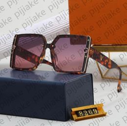 Gafas de sol de diseñador para mujeres hombres Louisess Vuittoess Luxury Breated Frame Square lentes Uv400 Fashion Daily Leisure Look Dragonfly en colorido talento de febrero