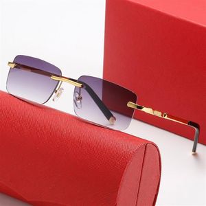 Lunettes de soleil de designer pour femmes et hommes, lunettes de soleil de luxe, verres pour femmes, nouveau matériau de temple carré en métal, charnière de printemps décontractée S287I