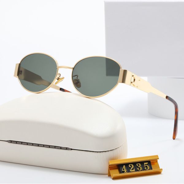 Gafas de sol de diseñador para mujer para hombre Gafas Triomphe Protección UV Moda Gafas de sol Carta Casual Retro Anteojos Metal Marco completo con caja de alta calidad