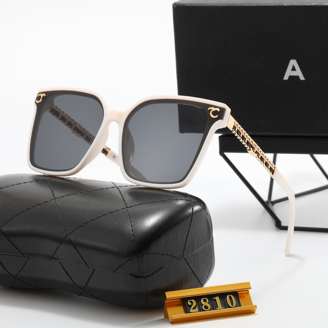 Designer solglasögon för kvinnor metall gräns strand solglasögon kanal polariserad UV Protectio retro smala fyrkantiga ramfärger adumbral med låda