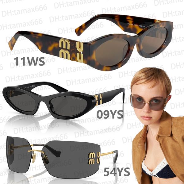 Lunettes de soleil designer pour femmes Mumu Luxurious Brand Eyewear MIU GIMPSE PISNE SORN POLALISE UV400 11WS 9YS 54YS 06ZS Classic Fashion Casual