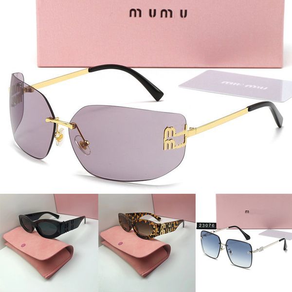 Lunettes de soleil designer pour femmes Lumières de luxe surdimensionnées Lunettes de soleil Men designers Miui Lunette de Soleil Mui Mui Lunettes de soleil Lunettes en option Lunets avec boîte