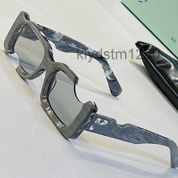Gafas de sol de diseñador para mujer Ow40006 Estilo fresco de lujo Diseño de apertura Moda para hombre Placa gruesa clásica Gafas de rayas de mármol cuadradas en blanco y negro FGGU