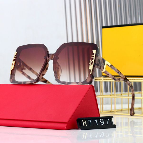 Lunettes de soleil design pour femmes hommes FEN lunettes lentille plein cadre UV400 coloré Vintage Ladys Master luxe surdimensionné Adumbral avec boîte d'origine DI14