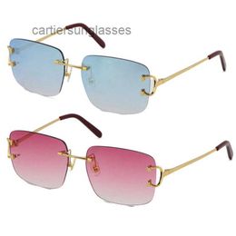 Lunettes de soleil de designer Cadre Hommes Vente en gros sans monture T8200816 Délicat Mode Unisexe Lunettes de conduite en métal C Décoration Haute Qualité Soleil