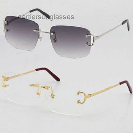 Lunettes de soleil de designer Cadre Nez Ordinateur Vente en gros sans monture T8200816 Délicat Mode Unisexe Lunettes de conduite en métal C Decorat