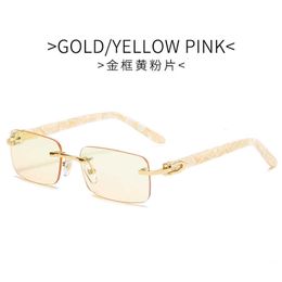 Lunettes de soleil design Kajia petite boîte lunettes de soleil plaque sans cadre lunettes de soleil femme personnalité de la mode masculine gelée lentille optique 9QA9