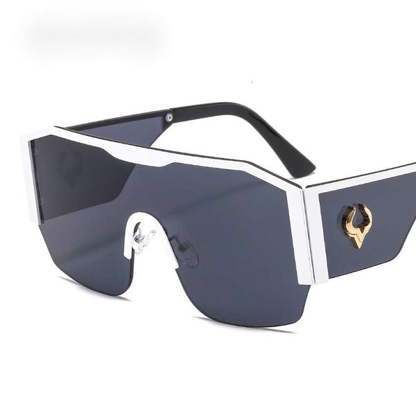 Lunettes de soleil design Grand cadre en métal connecté avec décoration de totem de vache UV400 Lunettes de soleil pour hommes et femmes 17916 Lunettes de cyclisme