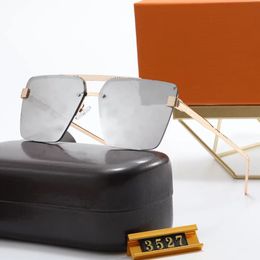 Designer zonnebrillen luxe zonnebrillen voor dames heren tinten lenzenvloeistof polariserend Metalen half frame letterzonnebril Groot frame bril mode schaduw