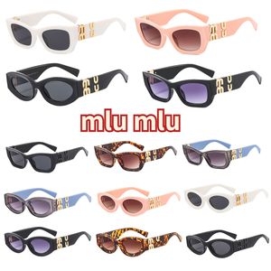 Lunettes de soleil designer Miuity Miu Lunettes de soleil Personnalité Miroir Métal Métal Grande lettre Design multicolore marque Miui Glasses Factory Outlet Promotional Special