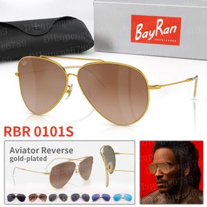 Designer zonnebrillen RBR0101S GOUD PILOT PILOT Piloot Reverse Sunglasses Classic 3025 Eyewear Wayfarers 2140 bril en 3016 unisex zonnebrillen.