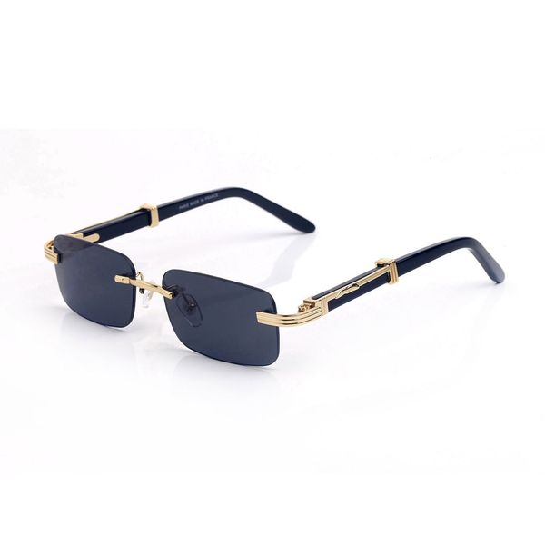 Lunettes de soleil de créateurs lunettes rétro sans cadre ornemental doré argent gris lunettes marron en vrac marques de gros lunettes cadres hommes femmes accessoires de lunettes