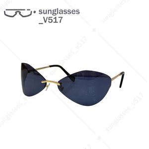 Lunettes de soleil de créateurs Lunettes de soleil rhombques Lunes sans bordure Contour Lumière Curbe Design Lunettes de soleil esthétique Lumière de jambe mince en métal et lunettes confortables M91AV