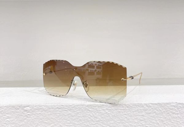 Gafas de sol diseñadoras de sol sin borde de diamantes de diamantes de tuerno de búfalo marco de madera marrón