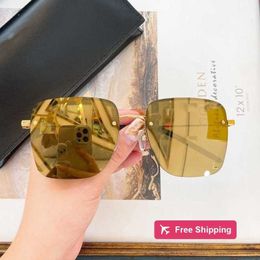 Lunettes de soleil design Printemps et été Nouvelles boîtes en métal Show Face Petites lunettes de soleil pour femmes 312M Populaire sur Internet Même style Yangshulin Street Po Fashion Sungl