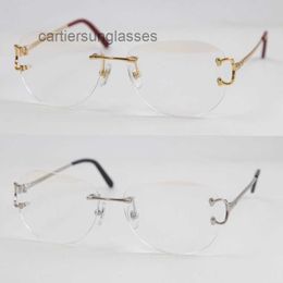 Lunettes de soleil de designer Vente en gros sans monture T8200816 Délicat Mode unisexe Lunettes de conduite en métal C Décoration de haute qualité UV400 Lentille Lunettes Soleil