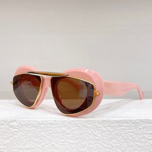 Gafas de sol de diseñador mujer LW40120I Acetato Mariposa Marco grande Lente Marco marca Marca Máscara protectora Amarillo Espejo de conducción Anteojos Gafas blancas Loewee