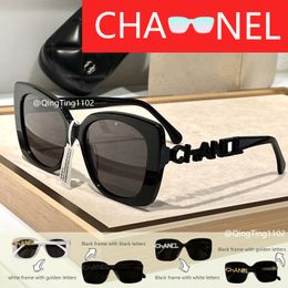Designer zonnebril dames chanells bril man modekanaalkanalenunglasses luxe bril met diamant unisex ontwerper UV -bescherming zonnebril met doos