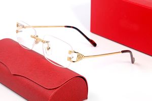 lunettes de soleil design pour femmes montures Carti carré sans monture Branche en métal Matériau de la lentille hommes tourisme d'affaires printemps lunettes en corne de buffle 7 couleurs lunettes optiques