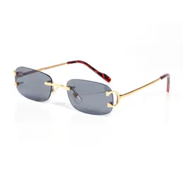 Designer Zonnebril Dames Man Luxe Vierkante Echte Buffelhoorn Bril Heren Merk Houten Sunglass Vintage C-Shade Buffs Bril Randloze Carti Brillen Lunette