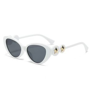 designer zonnebrillen dames heren zonnebrillen luxe zonnebrillen mode nieuwe cat-eye zonnebril vrouwelijke UV-zonnebril ster met dezelfde runway-bril 3945 wit grijs