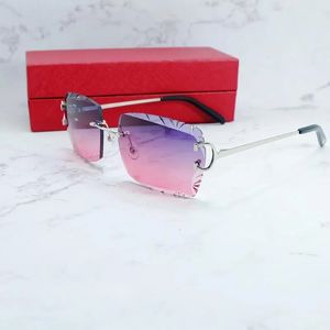 Designer Carter Sunglasses Sun Lunettes de soleil pour femmes Lunettes de soleil coupées de diamants hommes et femmes Wire élégant C Designer Luxury Driving Shades Outdoor