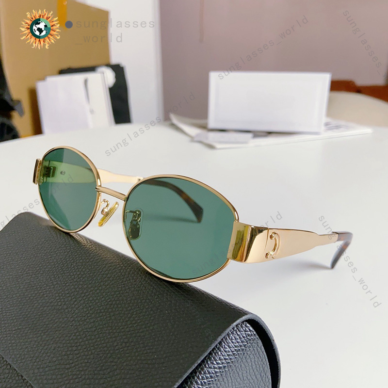 designer sunglasses womens men glasses metal mirror legs green lens retro small round frame little woman Radiation resistance top quality with box Lunette de Soleil