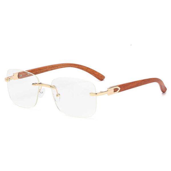 Lunettes de soleil designer Miroir à grain de bois jambe de petite monture de l'océan Corre