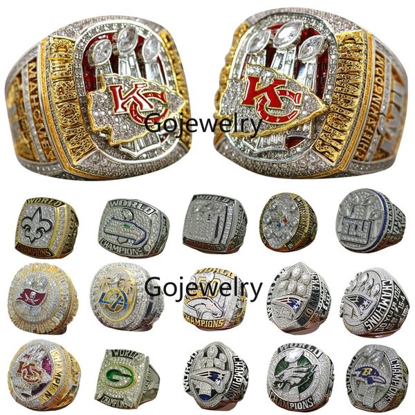 Anillo de campeonato de Super Bowl de diseñador Anillos de campeones del equipo KC de oro de 14 quilates de lujo para hombres, mujeres, joyas deportivas de diamantes