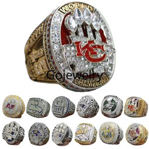 Diseñador Super Bowl LVII Campeonato Ring Juego de lujo de 14k Gold KC Champions Anillos para hombres Joyas de estrellas de diamantes