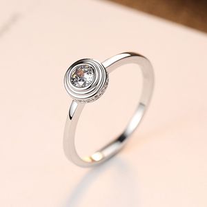 Designer Super Flash 3a Zirkon High-End Ring Women Fashion Luxury Brand Geometry S925 Silver Ring Charm Vrouwelijk Wedding Party Juwelen Valentijnsdag Gift