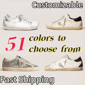 avec box Designer Super Chaussures Sneakers Chaussures Casual Shoes Super Star Shoes Luxury Dirty Old Mandis Italie Brand Platform Trainers Gold Black Mens Womens Big Size 35-47