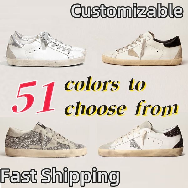 Designer Super Shoes Sneakers Chaussures Casual Shoes Super Star Shoes Luxury Dirty Old Mandis Italie Brand Platform Trainers Gold Black Mens Womens Big Size 35-47