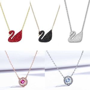 Designer Swarovski Crystal ketting mode 14K gouden zwaan kloppen hart diamant hanger ins style ketting emotionele geschenk sieraden voor vrouwen uitdrukken hun liefde v23