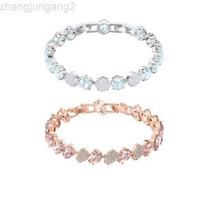 Designer Swarovskis Bijoux Blue Pink Droplet Bracelet Female Element Crystal Moonlight Bracelet Femme
