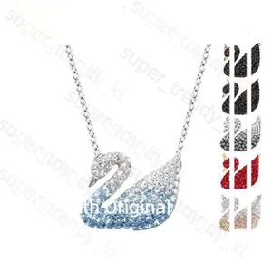 Créateur swarovskis bijoux trèfle femme collier cygne gradient cristal diamant exquise fashion fête clavicule chaîne édition originale accessoires 991