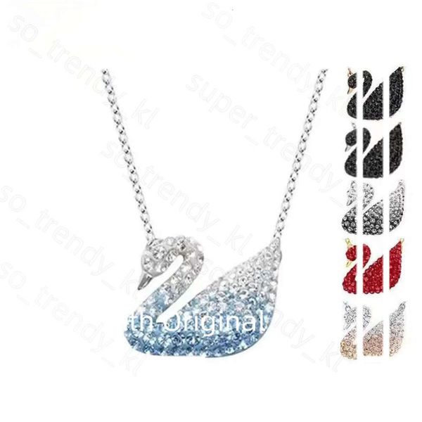 Créateur swarovskis bijoux trèfle femme collier cygne gradient cristal diamant exquise fashion fête clavicule chaîne édition originale accessoires 385