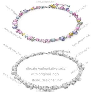 Designer Swarovskis sieraden vloeien licht kleurrijke snoep ketting voor vrouwen met behulp van zwaluwelement kristal regenboog witte slang bottenketen b5ea