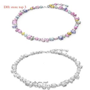 Designer Swarovskis sieraden vloeien licht kleurrijke snoep ketting voor vrouwen met behulp van zwaluwelement kristal regenboog witte slang botketen a5bf