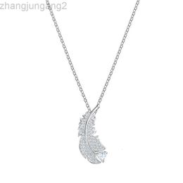 Designer swarovskis bijoux shi jia 1 1 modèle d'origine grand mystérieux collier de plumes en plumes en diamant complet