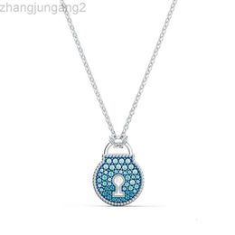 Designer swarovskis bijoux shi jia 1 1 modèle d'origine orchidée coeur verrouillage amour collier élément féminin colle de col cristallin