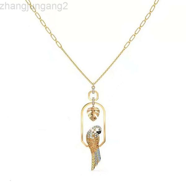 Designer Swarovskis Jewelry Shi Jia 1.1 Modèle d'origine Gold Ginkgo Leaf perroquet